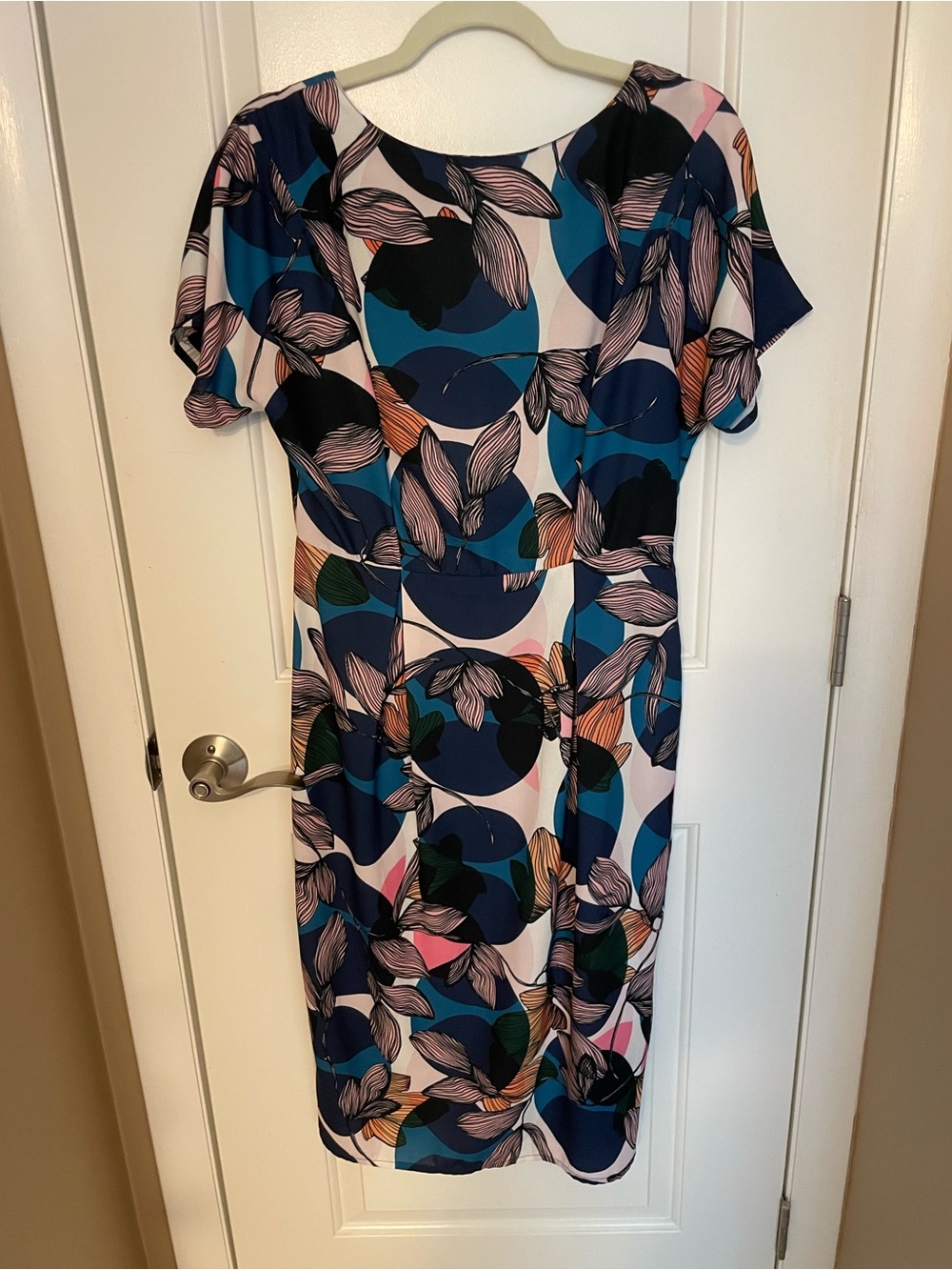 ASOS Elegant Navy & Multicolor Floral-Print Women’s Dress size 8